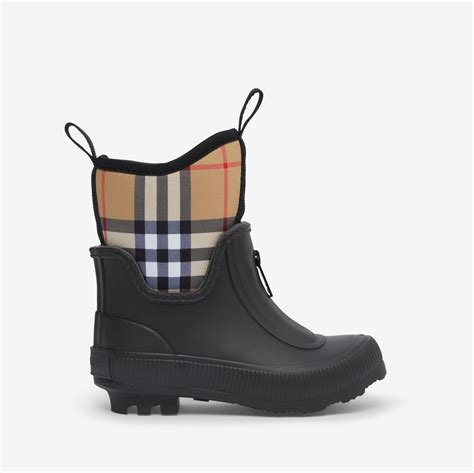 burberry check neoprene boots